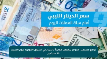 تراجع مستمر.. الدولار ينخفض مقارنةً بالدينار في السوق الموازية ليوم السبت 20 سبتمبر